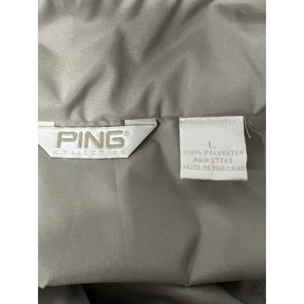Ping Golf Lightweight Jacket Full Zip Beige Tan Pockets Size Large Men’s
